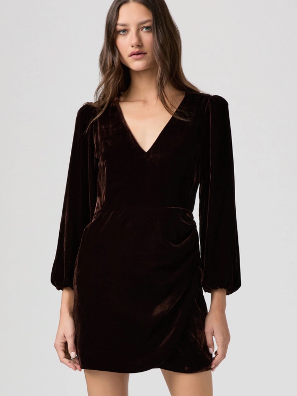 PAIGE Lawry Long Sleeve Velvet Mini Dress 14 NWT